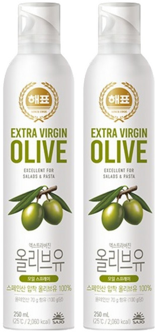 해표 압착올리브유, 250ml, 2개
