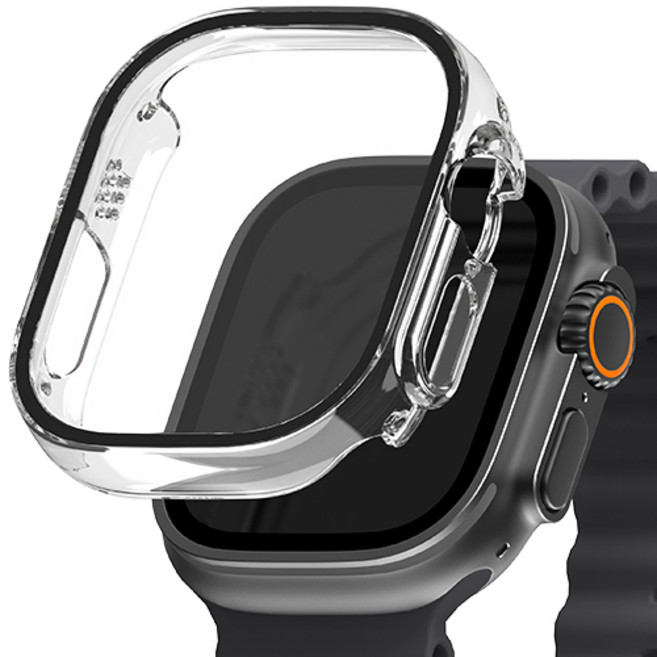 신지모루 9H 풀커버 일체형 SF코팅 강화유리 액정보호 케이스, 크리스탈 클리어, 1개