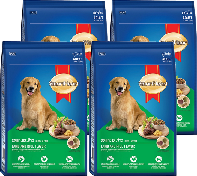 SmartHeart 慧心 成犬配方乾糧, 羊肉 + 米口味, 3kg, 4袋