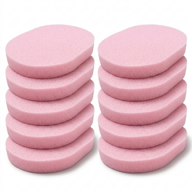 엘로브 클렌징 세안 해면 스펀지 15mm, 10개, 핑크