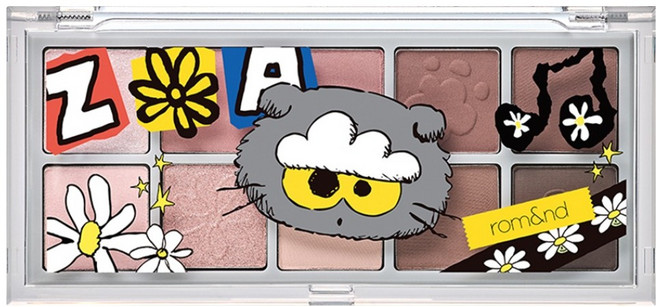 rom&nd 台灣公司貨 勝過眼皮十色眼影盤 ZO&FRIENDS聯名款, 1個, 十色眼影盤15 雲貓花園
