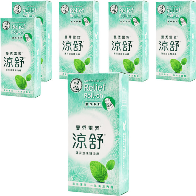 MENTHOLATUM 曼秀雷敦 涼舒 滾珠精油棒 薄荷, 6盒