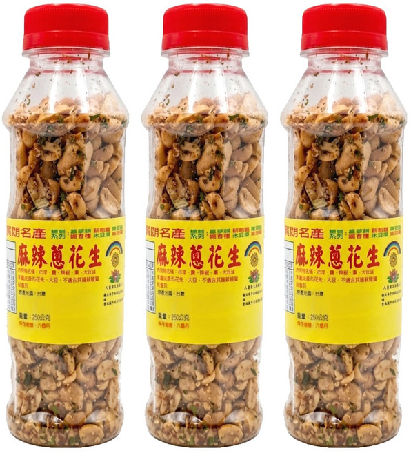 大智慧麻辣蔥花生, 250g, 3瓶