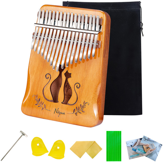 나푸아 베벨컷 마호가니 17음계 칼림바 NK5, 단품, 1개