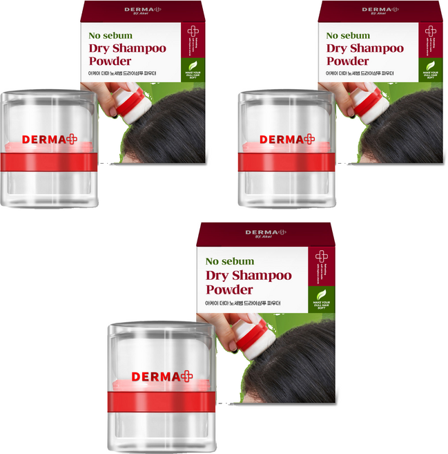 아케이 더마 노세범 헤어 드라이샴푸 파우더 프루츠향, 4g, 3개