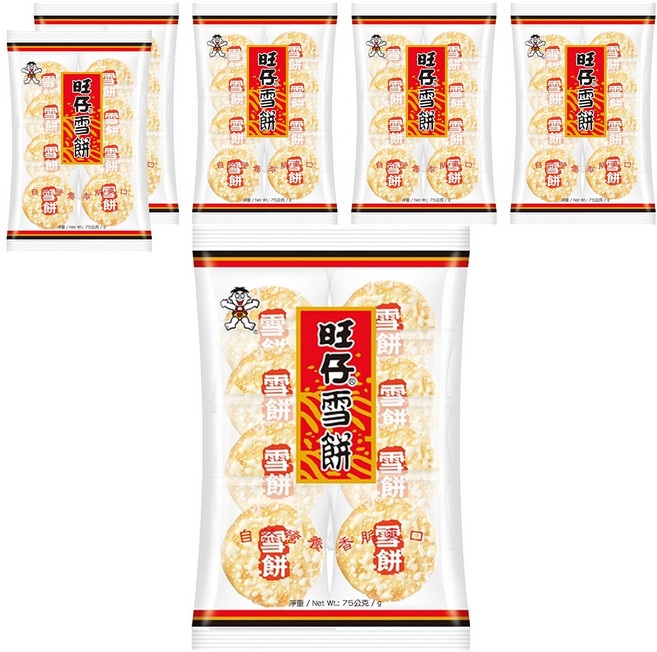 旺旺 旺仔雪餅, 75g, 6袋