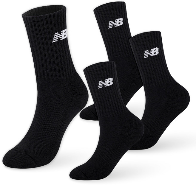 뉴발란스 스탠다드 쿠션 장목 양말 4팩 세트 NBCSDCRL
