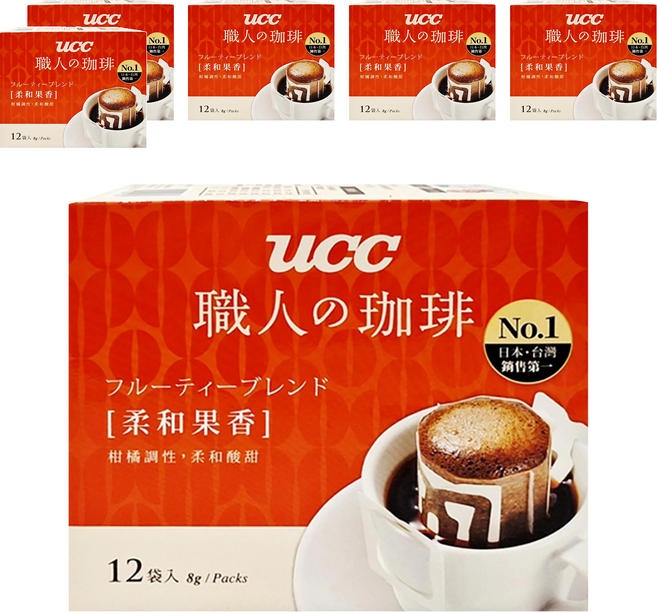 ucc 職人的珈琲 果香甜韻濾掛式咖啡, 8g, 12包, 6盒
