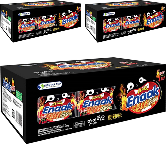 GEMEZ Enaak 韓式小雞麵 勁辣味, 672g, 3盒