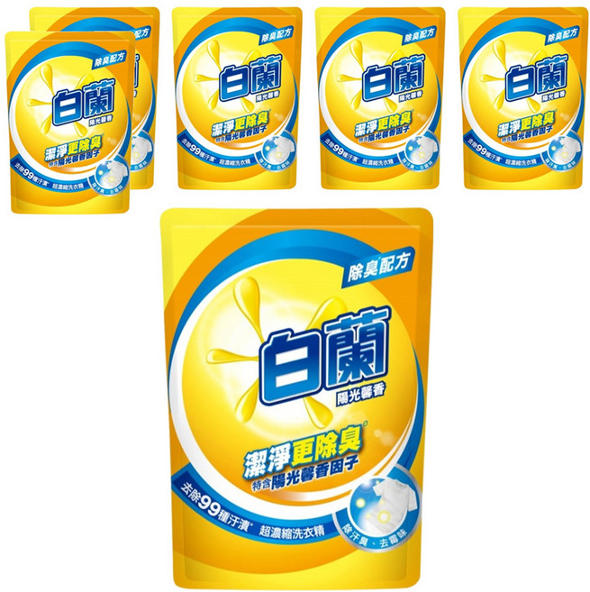 白蘭 超濃縮洗衣精補充包 陽光馨香, 1.6kg, 6包