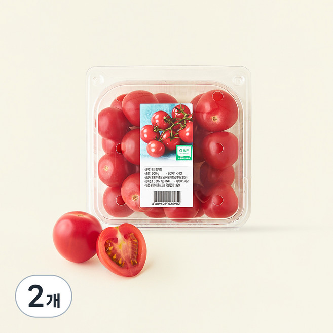 GAP 인증 핑크 토마토, 500g, 2개