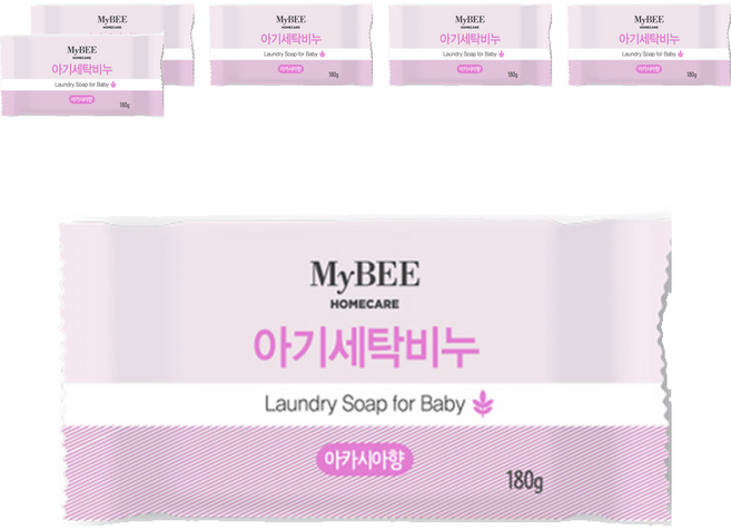 마이비 아기 세탁비누 아카시아향, 6개, 180g