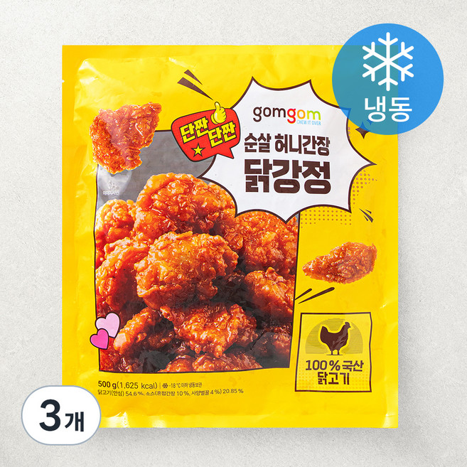 곰곰 순살 허니간장 닭강정 (냉동), 500g, 3개