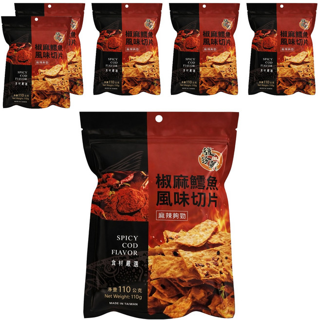 馥珍軒 椒麻鱈魚風味切片, 110g, 6包