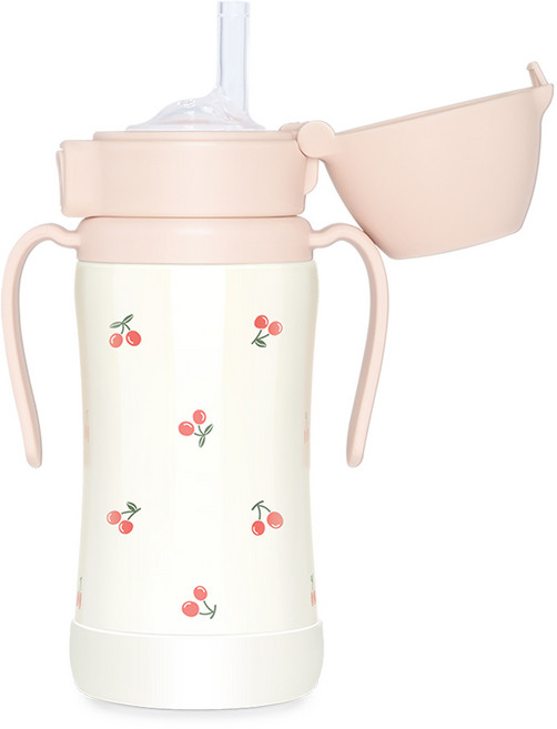 그로미미 원터치 스테인리스 빨대컵, 300ml, 1개, 체리쉬스윗피치