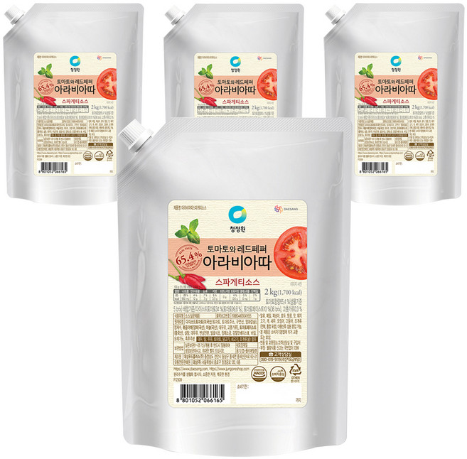 청정원 아라비아따 스파게티소스, 2kg, 4개