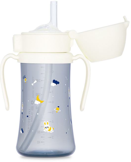 그로미미 유아용 PPSU 버니버스 빨대컵, 300ml, 1개, 화이트
