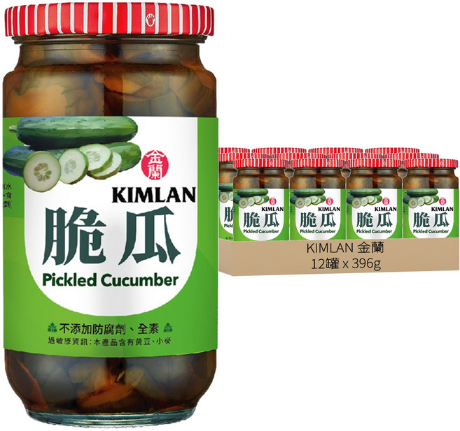 KIMLAN 金蘭 脆瓜, 396g, 12罐