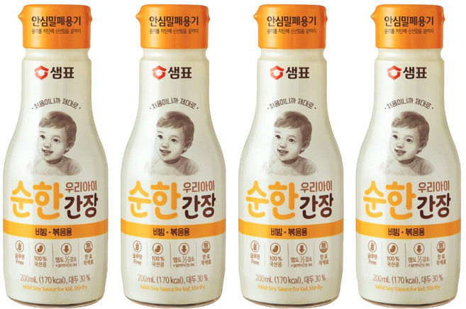 샘표 우리 아이 순한 간장 비빔 볶음용, 4개, 200ml