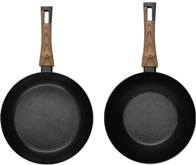 실바트 IH 인덕션 까리노 프라이팬 세트 2개, 블랙, 프라이팬 24cm + 궁중팬 24cm, 1세트