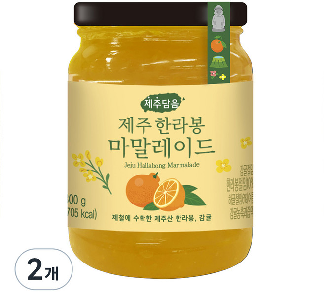 오뚜기 제주담음 한라봉 마말레이드 잼, 300g, 2개
