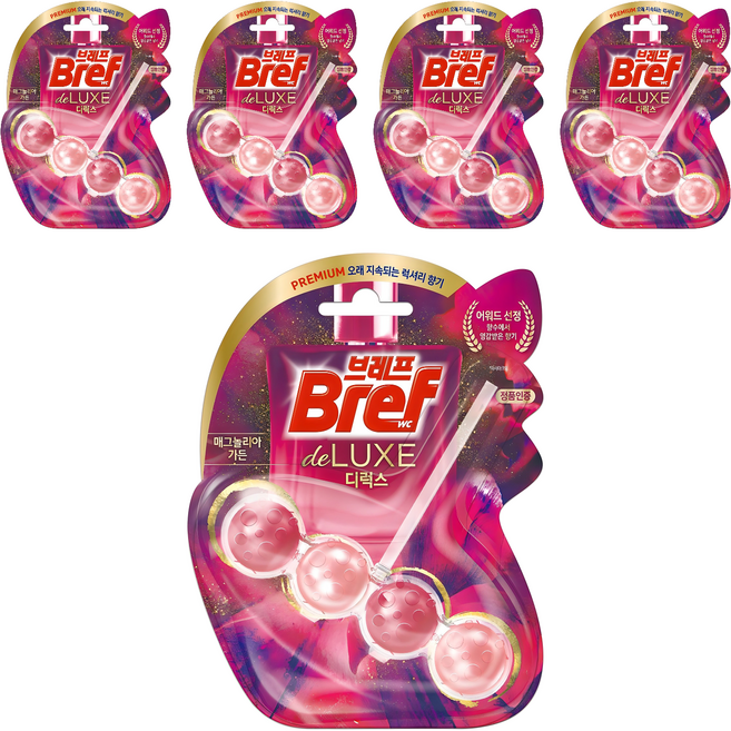 브레프 디럭스 변기세정제 매그놀리아 가든, 50g, 5개