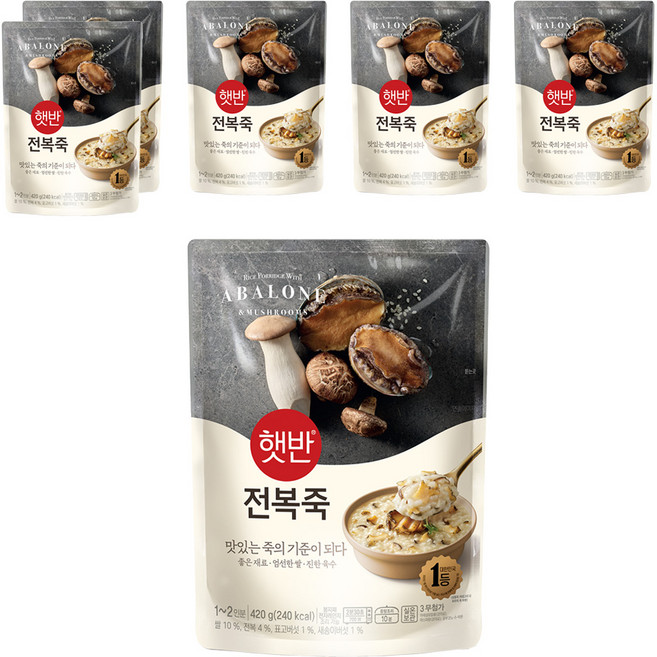 햇반 전복죽, 420g, 6개