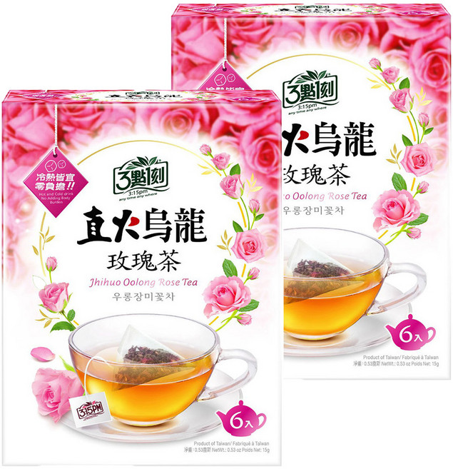 3點1刻 直火烏龍 玫瑰茶, 2.5g, 6包, 2盒