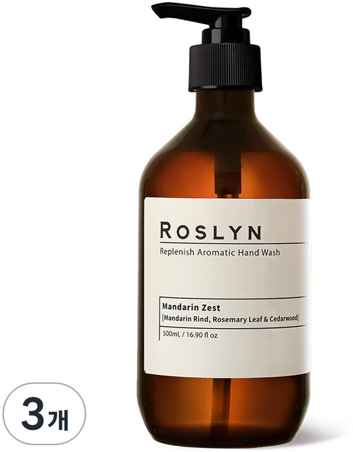 로즐린 아로마틱 핸드워시 만다린제스트, 500ml, 3개