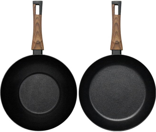 실바트 IH 인덕션 까리노 프라이팬 세트 2개, 블랙, 프라이팬 28cm + 궁중팬 28cm, 1세트