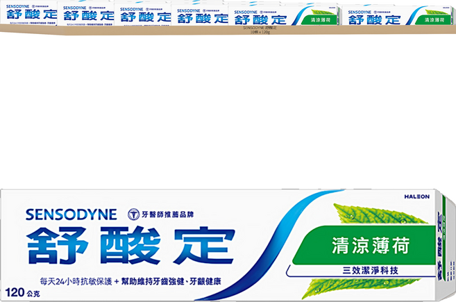 SENSODYNE 舒酸定 抗敏牙膏 清涼薄荷, 120g, 10條