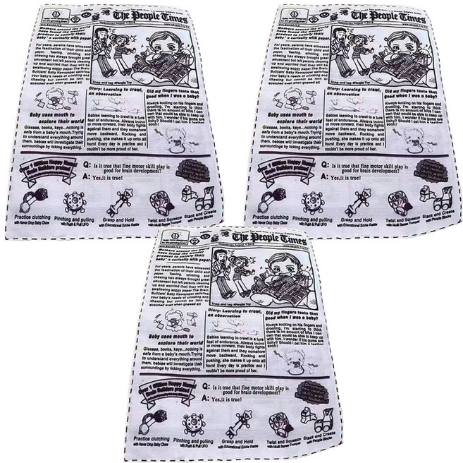 난펫 강아지 바스락 신문지 장난감 세트, 화이트 + 블랙, 3개