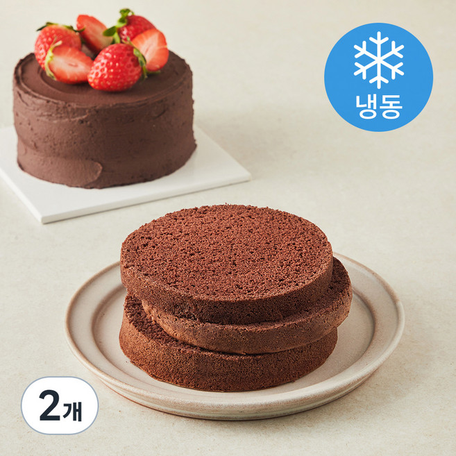 장가네제과 수제 초코 케이크시트 미니 (냉동), 120g, 2개