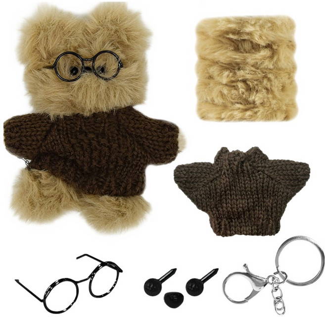 디클레어 모루인형 DIY 키링 만들기 세트, 브라운포터, 1세트