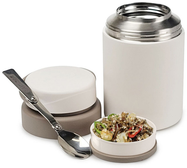 FOOD JAR 304 스텐 접이식 수저 보온 죽통 EHTB-T19U, 아이보리, 750ml, 1개