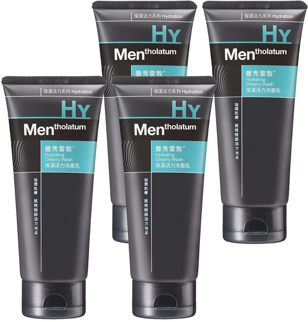 MENTHOLATUM 曼秀雷敦 男士保濕活力洗面乳 - 潤澤肌膚 展現活力光采 溫和潔淨, 100g, 4條