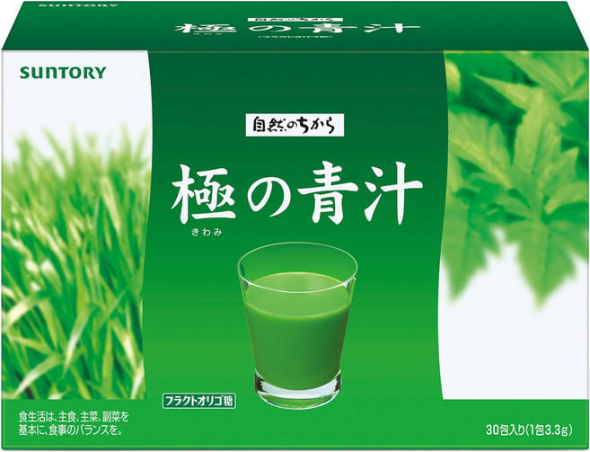 SunTORY 三得利 台灣公司貨 極之青汁大麥若葉 + 明日葉, 30包, 3.3g, 1盒