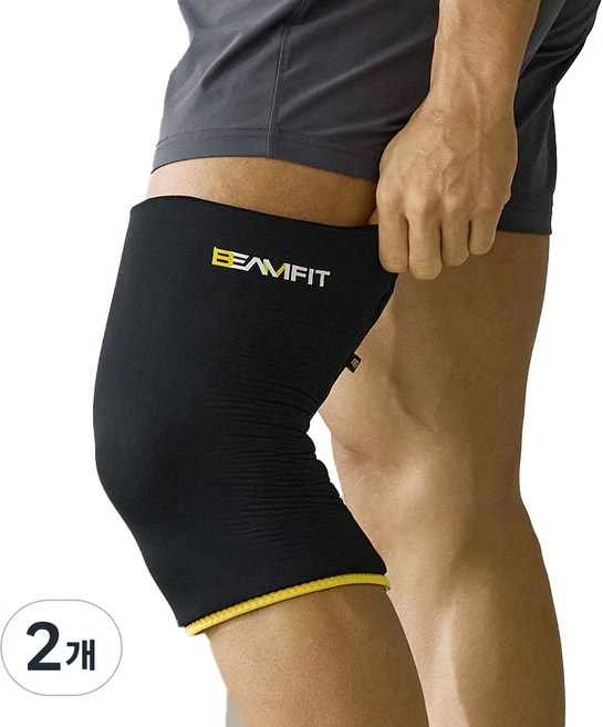 빔핏 무릎 아이스젤 냉온찜질 슬리브 BLACK M L, 2개 - 쿠팡