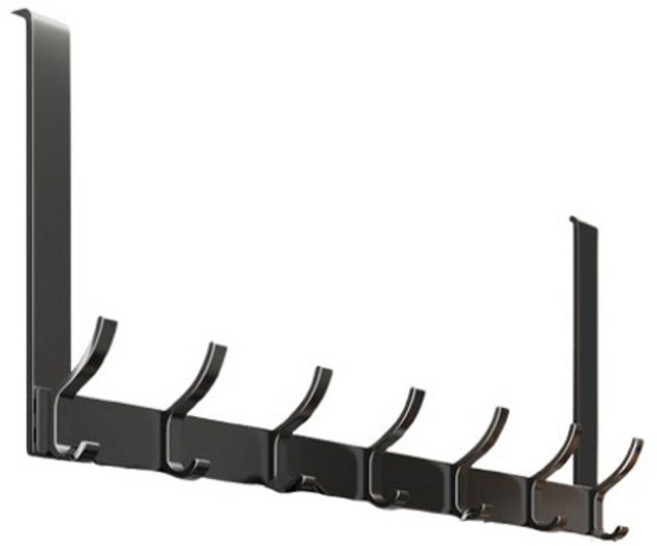 앞날창창 무타공 방문 도어 행거 문걸이 후크 14구, 블랙, 1개