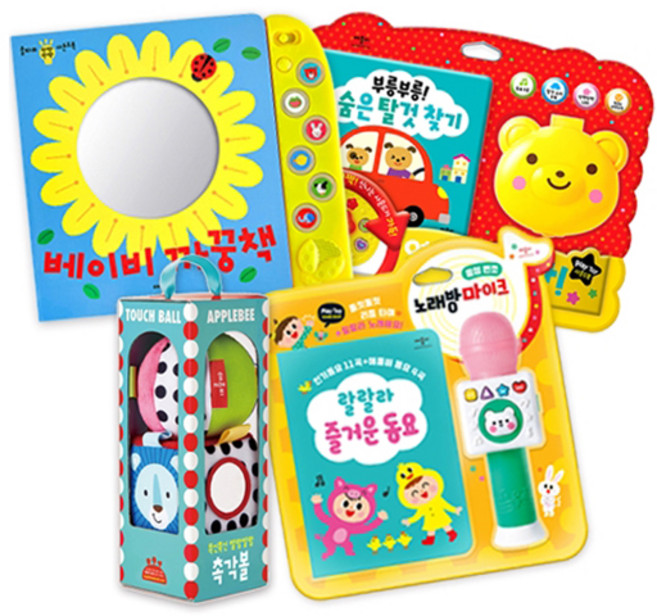 신생아부터 촉감 오감발달 사운드북 세트, 애플비북스