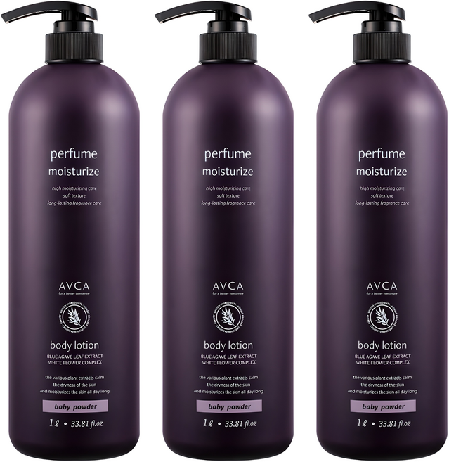 아브카 퍼퓸 대용량 바디로션 베이비파우더향, 1L, 3개