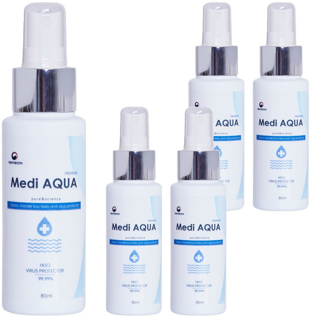 메디아쿠아 살균 소독제, 80ml, 5개