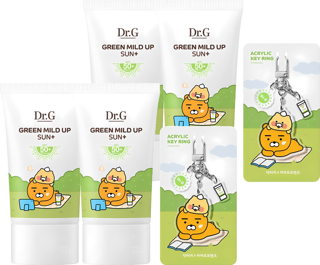 닥터지 그린 마일드 업 선 플러스 선크림 SPF50+ PA++++ 50ml x 2p + 키링 세트, 2개