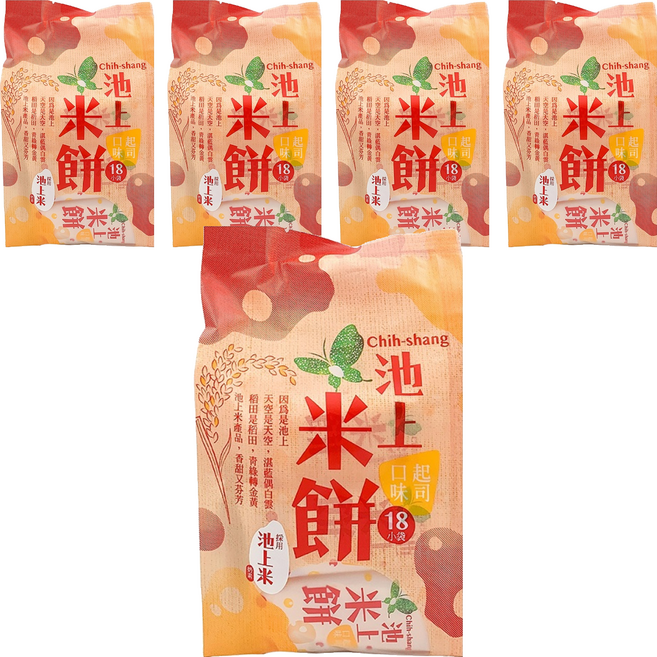 池上鄉農會 池上米餅 起司口味, 105g, 5袋