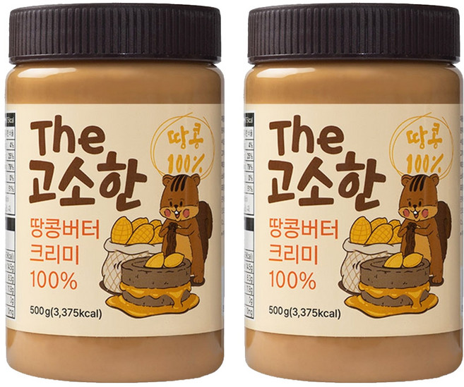 더 고소한 땅콩버터 크리미 100%, 500g, 2개
