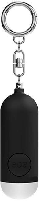 城市漫遊 防狼警報器 黑色 130分貝高音量警報 USB充電 LED照明, 1個