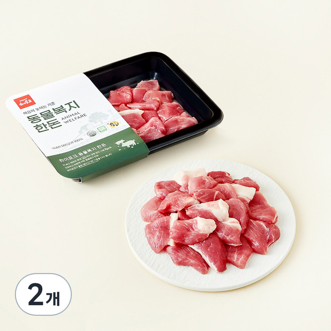 하이포크 동물복지 인증 한돈 앞다리 찌개용 (냉장), 300g, 2개