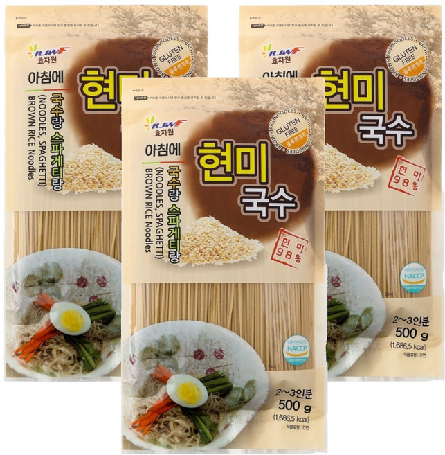 효자원 아침에 현미국수, 500g, 3개