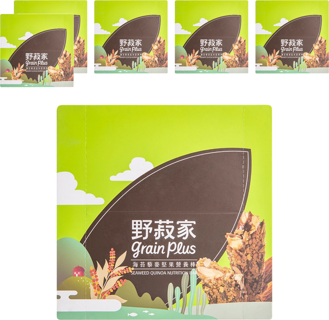 grain plus 野菽家 海苔藜麥堅果營養棒, 210g, 6盒