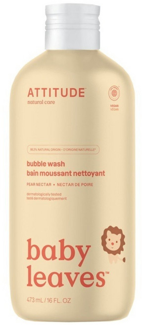ATTITUDE 艾特優 嬰幼兒泡泡浴 梨花蜜, 473ml, 1瓶